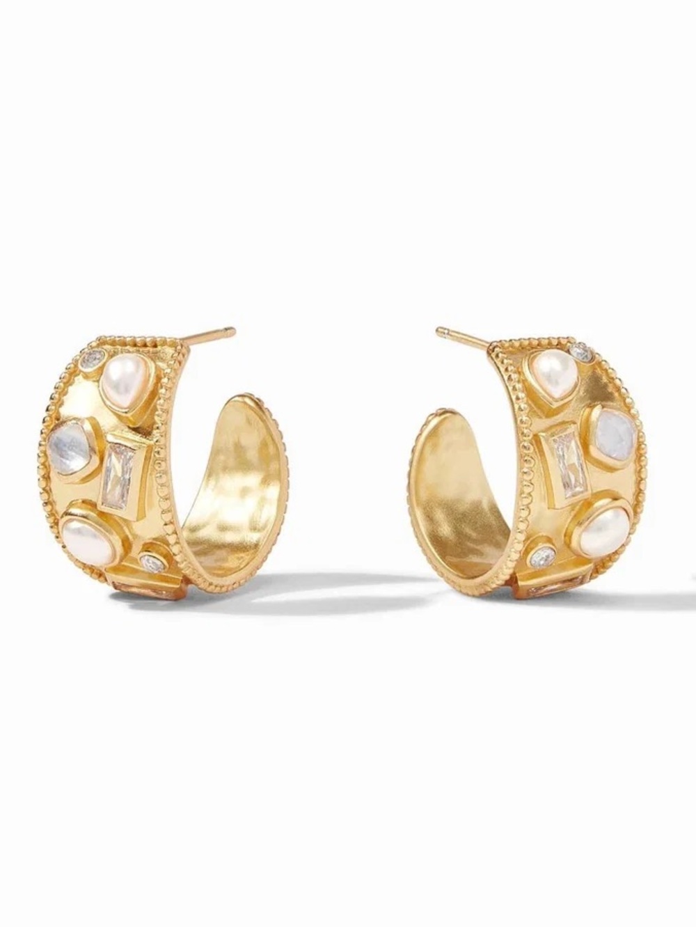 Julie Vos Antonia Mosaic Hoop in
Iridescent Clear Crystal